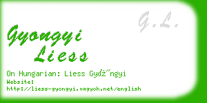 gyongyi liess business card